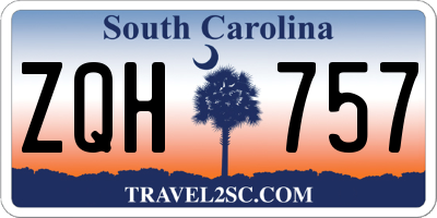 SC license plate ZQH757