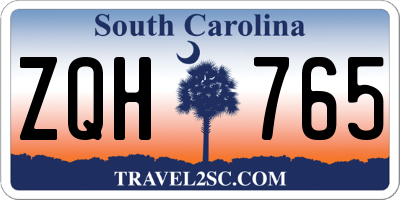 SC license plate ZQH765