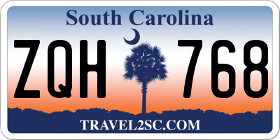 SC license plate ZQH768