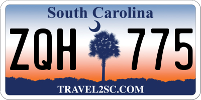 SC license plate ZQH775