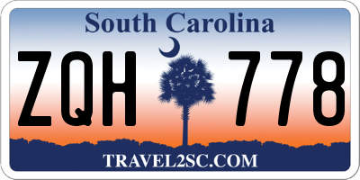 SC license plate ZQH778