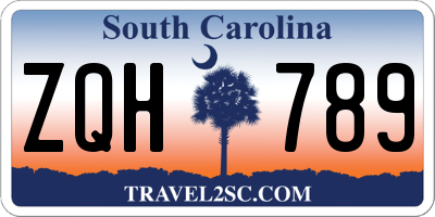 SC license plate ZQH789