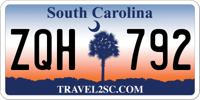 SC license plate ZQH792