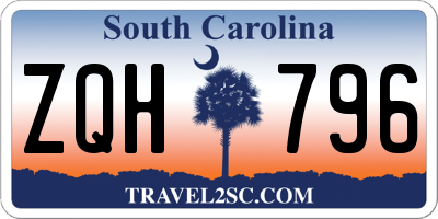 SC license plate ZQH796