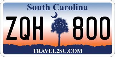 SC license plate ZQH800