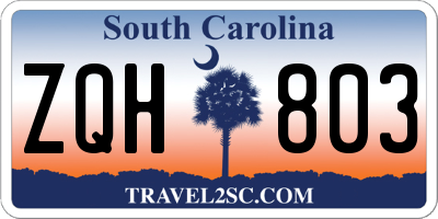 SC license plate ZQH803