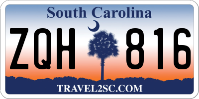 SC license plate ZQH816