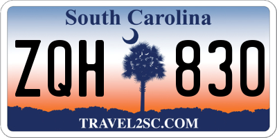 SC license plate ZQH830
