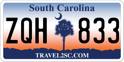 SC license plate ZQH833