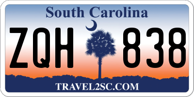 SC license plate ZQH838