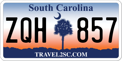 SC license plate ZQH857