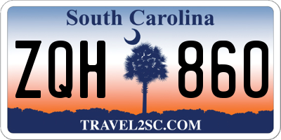 SC license plate ZQH860