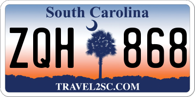 SC license plate ZQH868