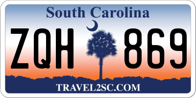 SC license plate ZQH869