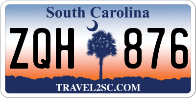 SC license plate ZQH876