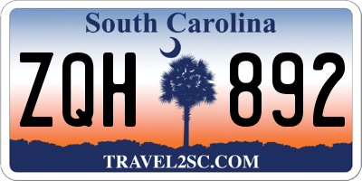SC license plate ZQH892