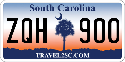 SC license plate ZQH900
