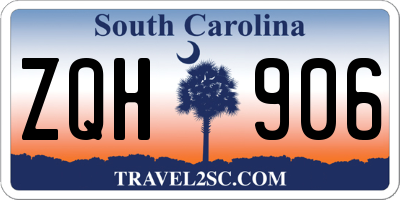 SC license plate ZQH906