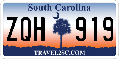 SC license plate ZQH919
