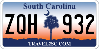 SC license plate ZQH932