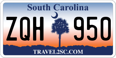 SC license plate ZQH950