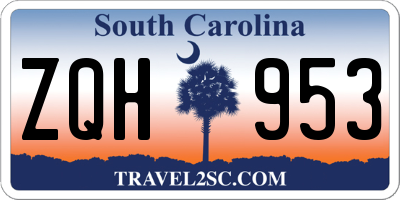SC license plate ZQH953