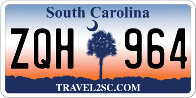 SC license plate ZQH964
