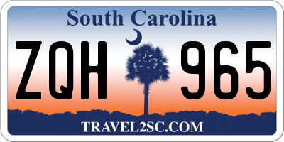 SC license plate ZQH965