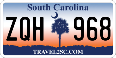 SC license plate ZQH968