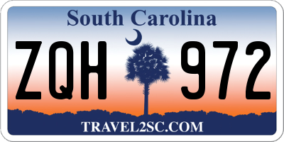 SC license plate ZQH972