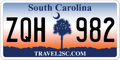 SC license plate ZQH982