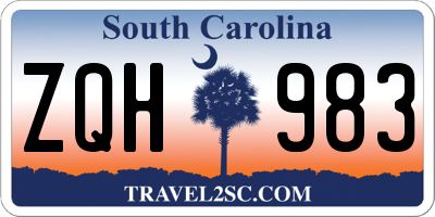 SC license plate ZQH983