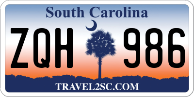 SC license plate ZQH986