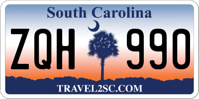 SC license plate ZQH990