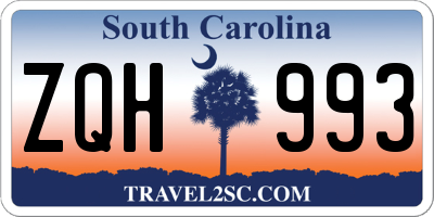 SC license plate ZQH993