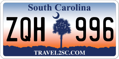 SC license plate ZQH996