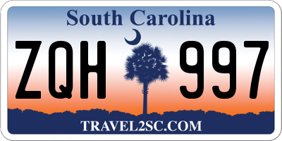 SC license plate ZQH997