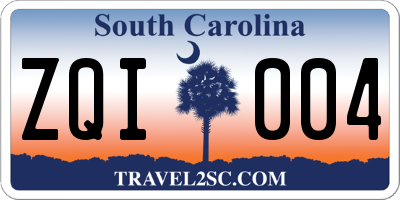 SC license plate ZQI004