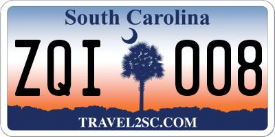 SC license plate ZQI008