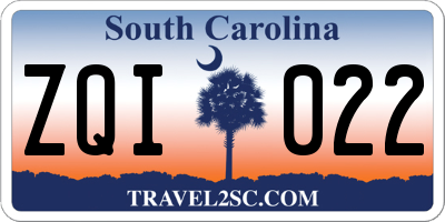 SC license plate ZQI022
