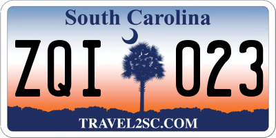 SC license plate ZQI023