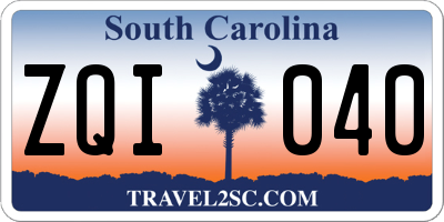 SC license plate ZQI040