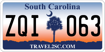 SC license plate ZQI063