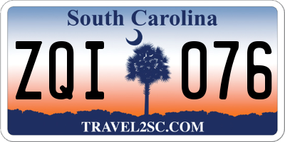 SC license plate ZQI076