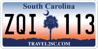 SC license plate ZQI113