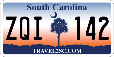 SC license plate ZQI142