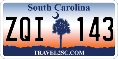 SC license plate ZQI143