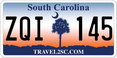 SC license plate ZQI145