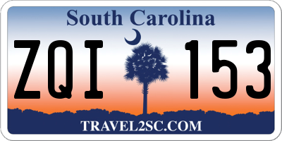 SC license plate ZQI153