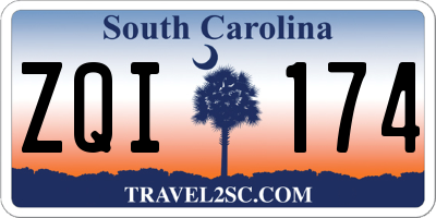 SC license plate ZQI174